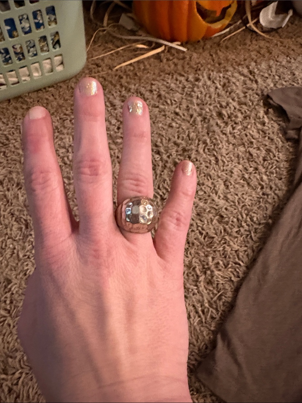 Hammered Dome Silver Ring - Men's Fashion Accessory